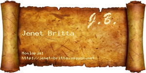 Jenet Britta névjegykártya